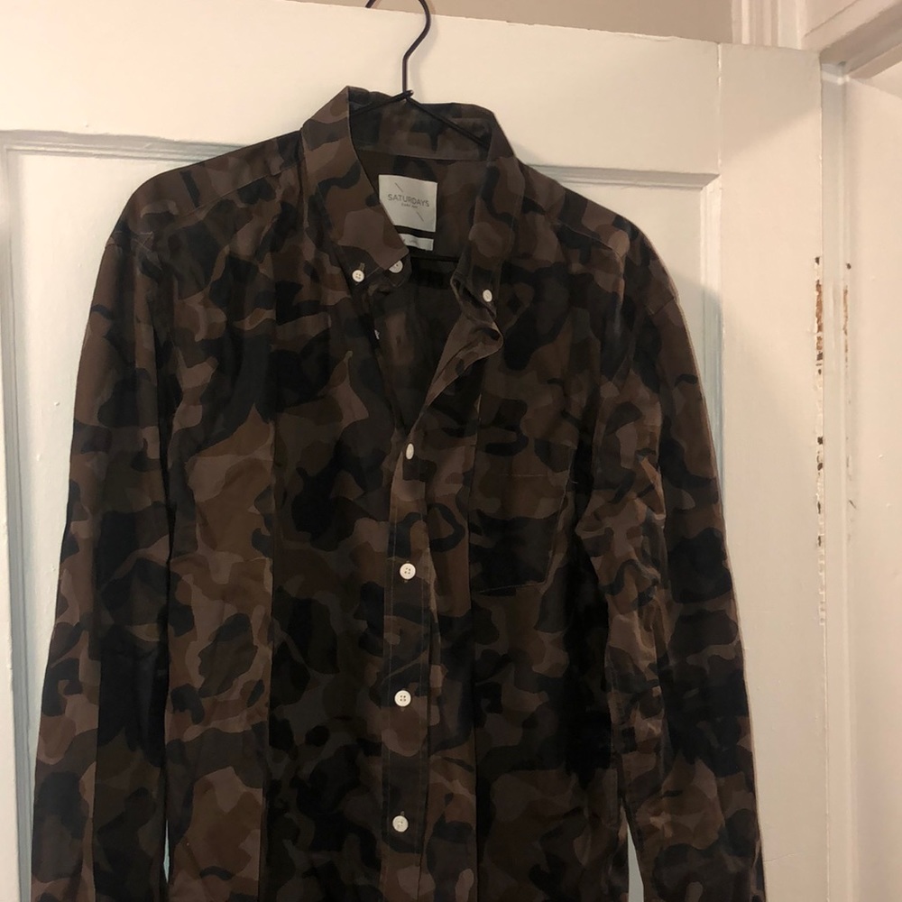 Saturdays Surf NYC- Camo Button Down